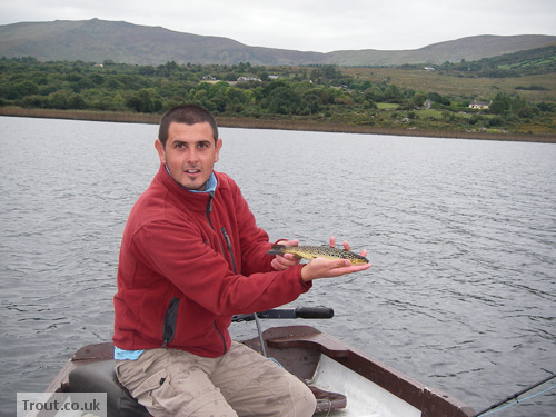 Phil Dixon with a Brownie on Lough Leane